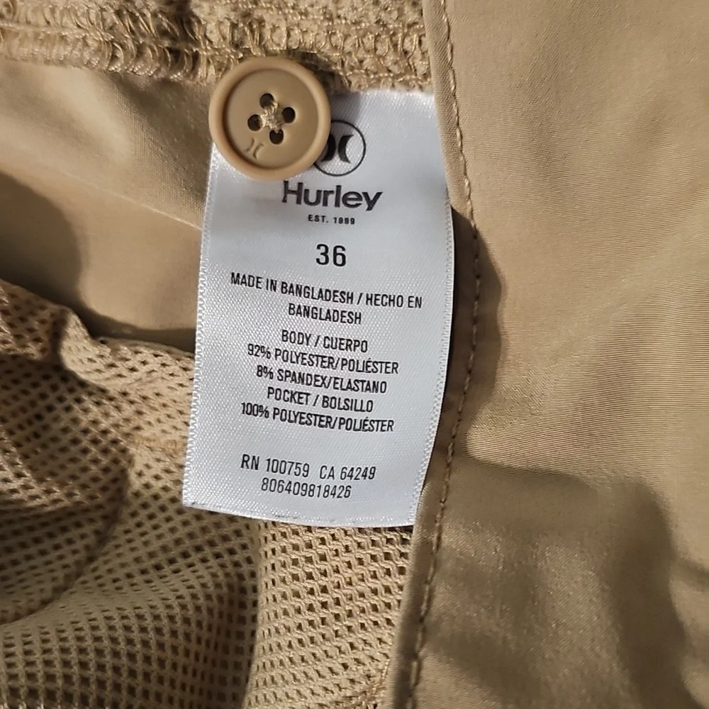 Hurley Men's Phantom Walk-Shorts Khaki Flat Front Shorts